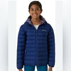 Eddie Bauer Navy Blue Cirrus Light Down reversible jacket size 7-8